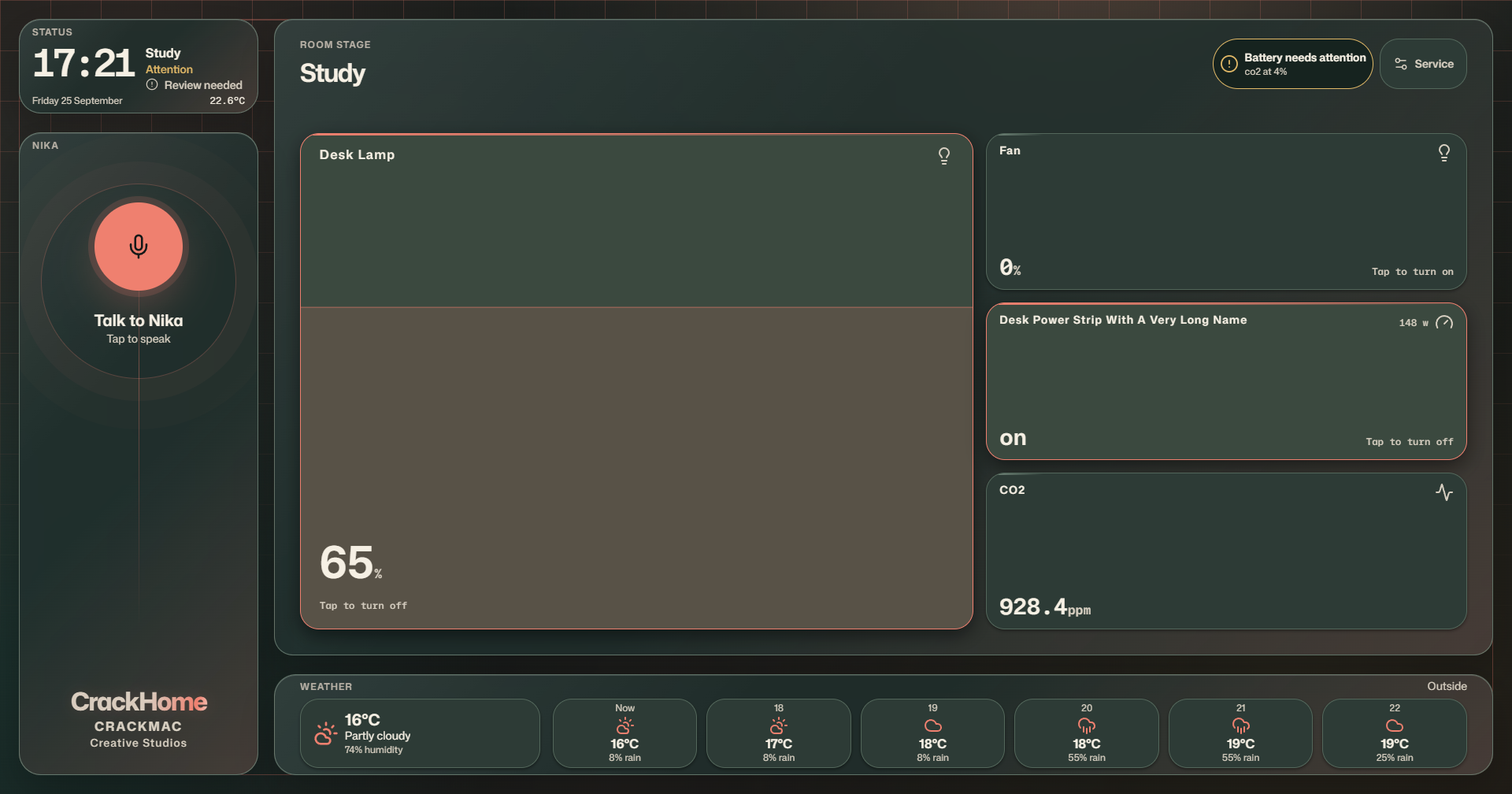 CrackHome interface